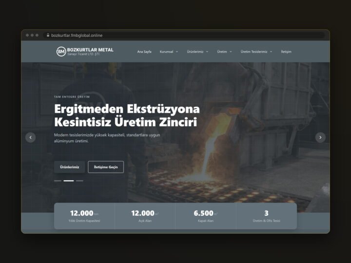 Bozkurtlar Metal — Kurumsal Site ve Müşteri Yönetim Paneli