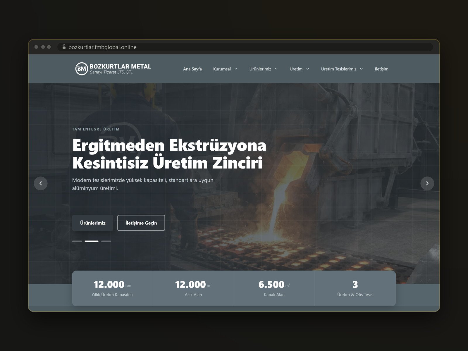 Bozkurtlar Metal — Kurumsal Site ve Müşteri Yönetim Paneli