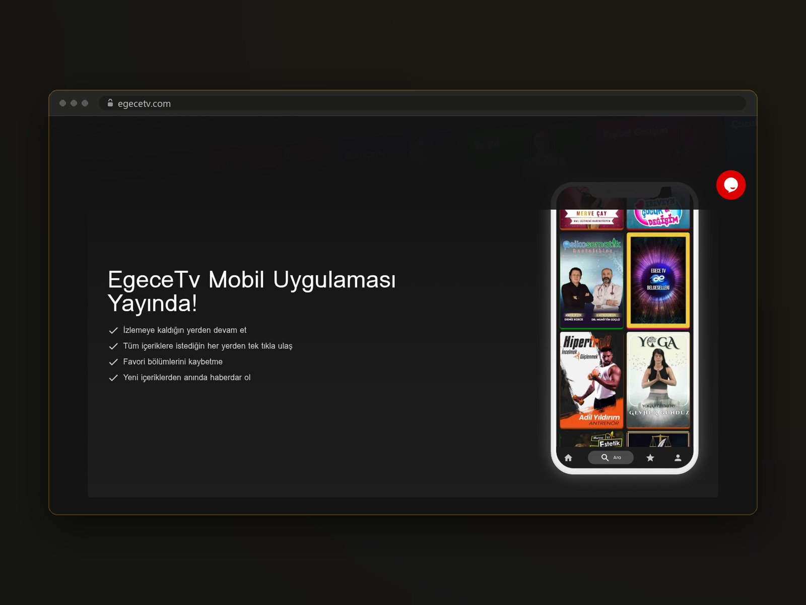 EgeceTV — Yayın Platformu: Web, iOS, Android ve Yönetim Paneli